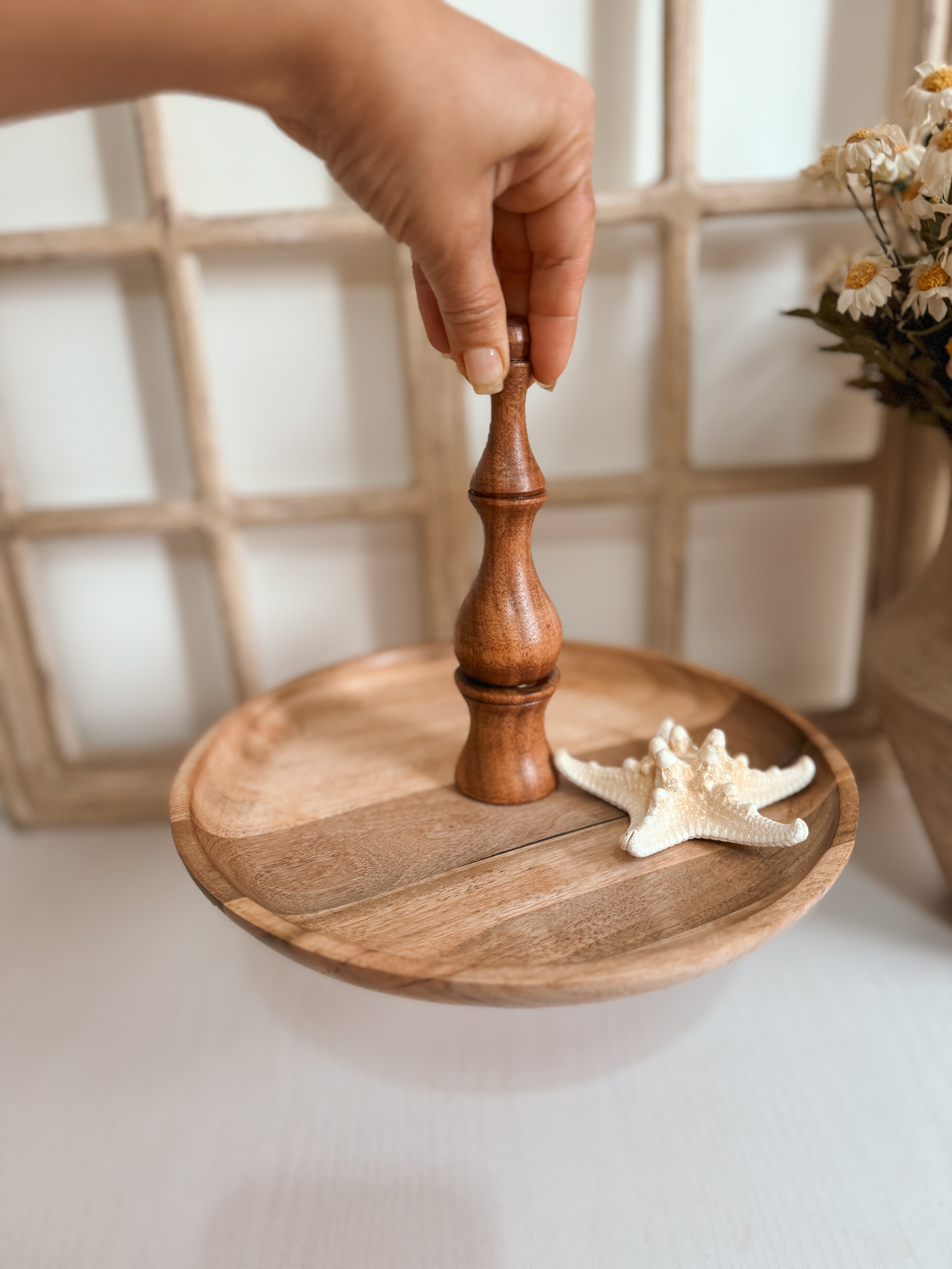 شیرینی خوری دسته دار چوب گردو